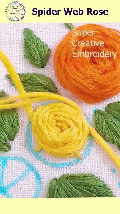 Spider Web/ Woven Wheel/ Wagon wheel Stitch Rose Tutorial ❤️ Hand Embroi... Spider Stitch Embroidery, Spider Web Stitch, Hand Embroidery For Beginners, Rose Tutorial, Hand Embroidery Tutorial, Embroidery Stitches Tutorial, Creative Embroidery, Embroidery Tutorial, Wagon Wheel