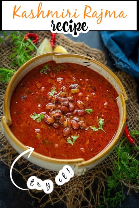 Rajma Masala Recipe, Kashmiri Recipes, Rajma Masala, Rajma Recipe, Bean Dishes, Veg Curry, Red Kidney Beans, Beans Curry, Ginger Powder