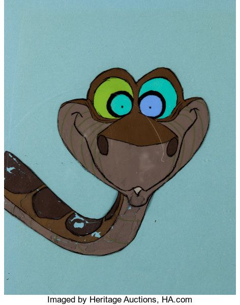 Jungle Book Kaa Production Cel (Walt Disney, 1967).... Animation | Lot #13196 | Heritage Auctions Jungle Book Kaa, Walt Disney, Hand Painted, Chain, Disney