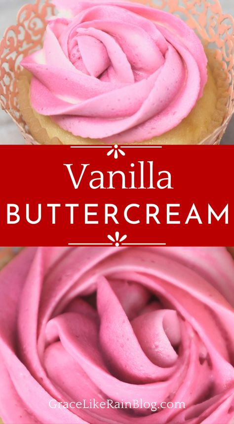 This Easy Vanilla Buttercream Frosting recipe is the perfect frosting for your cakes and cupcakes. It whips up to smooth and creamy perfection with a wonderful vanilla flavor. It is great for piping and holds its shape well. Easy Vanilla Buttercream Frosting, Cupcake Icing Recipe, Vanilla Buttercream Frosting Recipe, Different Cake Flavors, Sweet 16 Birthday Party Ideas, 16 Birthday Party Ideas, Buttercream Recipes, Whipped Buttercream, Flavored Ice Cubes