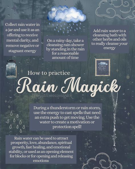 The Magick of rain and storms: Gathering rain water or using the energy of a thunderstorm is not something new to witches. There is a myriad of uses of the water collected from a storm, including cleansing baths, candle dressing, sprays, offerings, boosting spell work and just about anything you can think of. The use of water element connects us to our emotional selves as well as promotes personal and spiritual growth ✨🌧️☔️🌙 . . . #greenwitch #greenwitchcraft #kitchenwitch #kitchenwitchery #h...