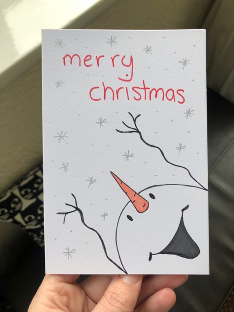 Christmas Cards Simple Drawing, Diy Christmas Card Boyfriend, Cute Diy Christmas Cards For Friends, Christmas Letter Design Ideas, Cute Easy Christmas Card Ideas, Drawing Christmas Card Ideas, Happy Holidays Drawing, New Year Diy Cards, Simple Holiday Cards Diy