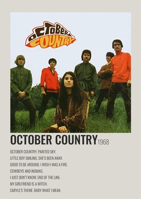 October Country Band, Country Poster, October Country, Country Bands, End Of The Line, Cowboys And Indians, Country Rock, Music Posters, Poster Board