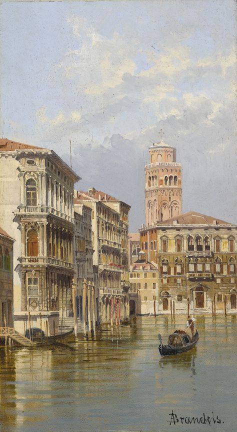 Landscape Painting Wallpaper, Grand Canal Venice, Sothebys Art, Venice Painting, Istoria Artei, Piazza San Marco, Grand Canal, Foto Vintage, Vintage Poster Art