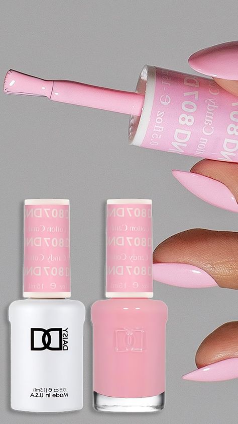 Cotton Candy Gel Nail Polish, Pale Pink Nail Polish Colors, Dnd Cotton Candy Nails, Dnd Gel Polish Colors Light Pink, Dnd White Pink Color, Dnd 807 Cotton Candy, Cotton Candy Nail Color, Dnd Pale Pink Gel, Dnd Valentines Day Nails