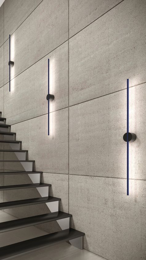 Staircase Wall Light Design, Stair Ceiling Designs, Home Lighting Design Ceilings, Modern Home Lighting Design, Staircase Design Wall, Interior Wall Lights Living Room, Wall Lighting Design Modern, Staircase Wall Design Ideas, Modern Bedroom Lights