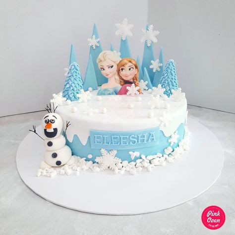 Elsa Theme Cake, Frozen Cake Designs, Elsa And Olaf, Elsa Cake, Frozen Theme Cake, Photo Cake Topper, Elsa Cakes, Vanilla Sponge Cake, 4 Birthday