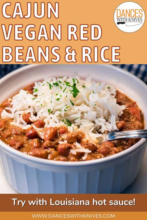 Cajun Vegan Red Beans and Rice Red Beans And Rice Recipe Vegan, Red Beans And Rice Recipe Vegetarian, Louisiana Red Beans And Rice Recipe, Vegan Red Beans And Rice, Vegan Red Beans, Slow Cooker Red Beans, Vegan Cajun, Red Beans And Rice Recipe, Red Beans N Rice Recipe