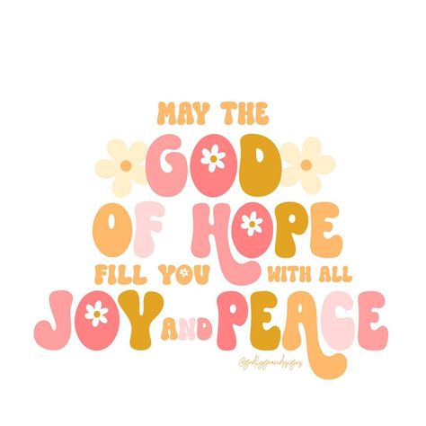 “May the God of hope fill you with all joy and peace in believing, so that by the power of the Holy Spirit you may abound in hope.” ‭‭-… | Instagram Scripture On Hope, Worshipping God, Christian Wallpapers, Joy Quotes, Bible Journal Notes, Procreate Illustration, Joy And Peace, Bible Verse Cards, Bible Quotes Wallpaper