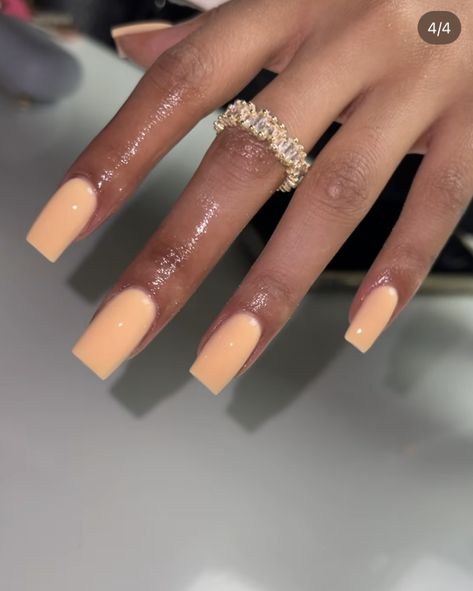 Sherbert Orange Nails, Cream Orange Nails, Creamy Orange Nails, Creamsicle Orange Nails, Short Square Nails Summer Colors, Orange And Cream Nails, Milky Orange Nails, Orange Creamsicle Nails, Cream Nails Acrylic