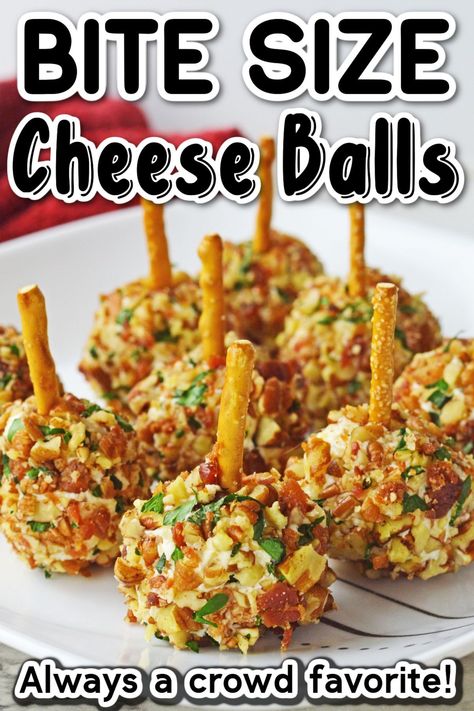 Appetizers With Pretzel Sticks, Cheeseball Bites Pretzel Sticks, Cheese Ball Bites Pretzel Sticks, Mini Cheese Balls With Pretzel Sticks, Cheese Balls With Pretzel Sticks, Mini Pretzels Recipes, Restaurant Starters, Mini Cheese Ball Bites, Mini Cheeseballs