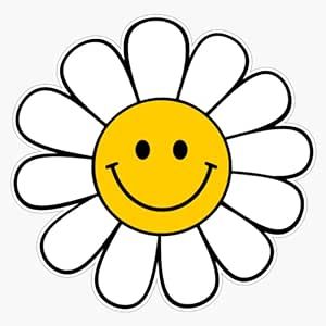 Daisy Smiley Face, Smiley Face Sticker, Wall Window, Face Stickers, Sticker Vinyl, Bumper Sticker, Smiley Face, Waterproof Stickers, Home Decor Furniture