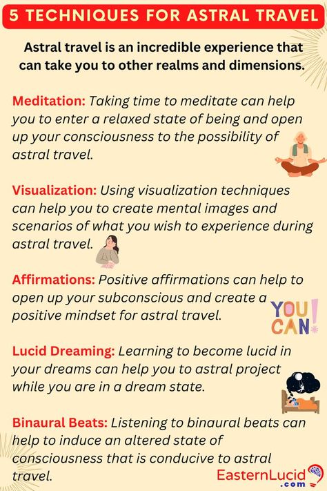 Top 5 Techniques For Astral Travel Spirituality Energy Universe, Human Relations, Astral Plane, Lucid Dream, Spiritual Journals, Spirit Science, Dream Symbols, Behavioral Science, Astral Projection