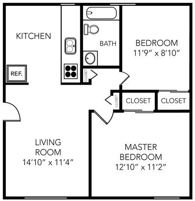 The Earl - 2 Bed - 1 Bath - 650 Sq. Ft. | Manchester Flats Apartments | Apartments in Ann Arbor, Michigan | McKinley 650 Sf House Plans, 700 Sq Ft Adu, 800 Sq Ft Apartment Layout, 2 Bed Flat Floor Plan, 2 Bed 1 Bath Apartment Floor Plan, 700 Sq Ft Apartment Floor Plans, Tiny 2 Bedroom Apartment, 2 Bed Adu, 2 Bed Small House Plans