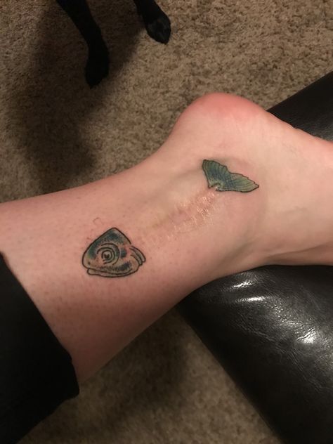 3 years later I got this tattoo after surgery on a broken ankle. 😂 Ankle Scar Tattoo Ideas, Ankle Surgery Scar Tattoo, Surgery Tattoo Ideas, Ankle Cast, Ankle Tattoo Cover Up, 88 Tattoo, Worst Tattoos, Ankle Surgery, Broken Ankle