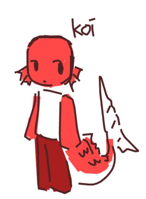 koi the red fish oc ig Koi Fish Character Design, Koi Fish Character, Koi Fish Pfp, Fish Oc Art, Koi Fish Oc, Ocean Terror, Fish Pfp, Fish Doodles, Fish Oc