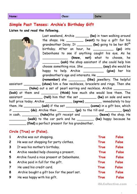 Simple Past Tense Worksheet, Past Tenses, Past Tense Worksheet, English Grammar Exercises, Simple Past, Simple Past Tense, Reading Comprehension Lessons, English Teaching Materials, English Activities For Kids