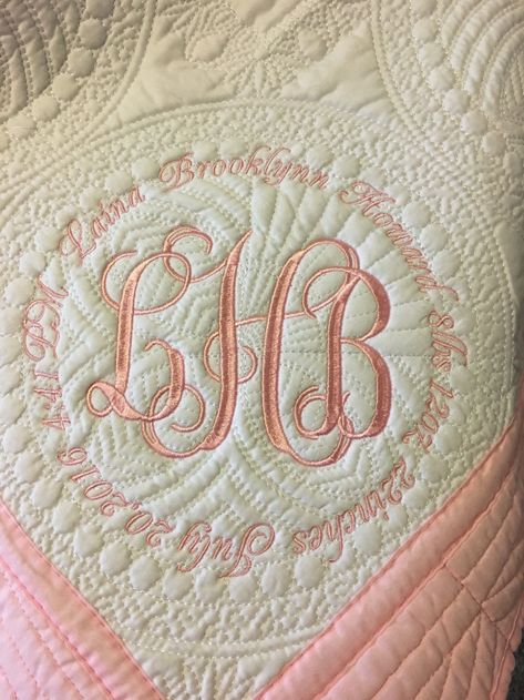 Baby Blanket Embroidery, Blanket Embroidery, Heirloom Baby Gifts, Monogrammed Baby Quilt, Trendy Baby Girl Clothes, Monogram Quilt, Monogram Baby Blanket, Monogram Baby