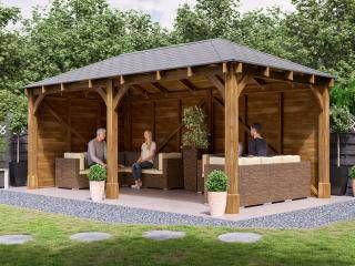 Corner Gazebo, Backyard Kitchen Ideas, Wooden Garden Buildings, Open Gazebo, Enclosed Gazebo, Planning Garden, Your Space, Backyard Covered Patios, Planters Garden