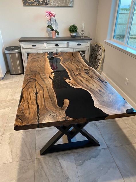 Buy Epoxy Table Epoxy Dining Table Walnut Epoxy River Table Online in India - Etsy Dining Table Walnut, Epoxy River Table, Epoxy Dining Table, Epoxy Wood Table, Wood Resin Table, Wood Slab Table, Natural Wood Table, Clear Table, Wood Table Design