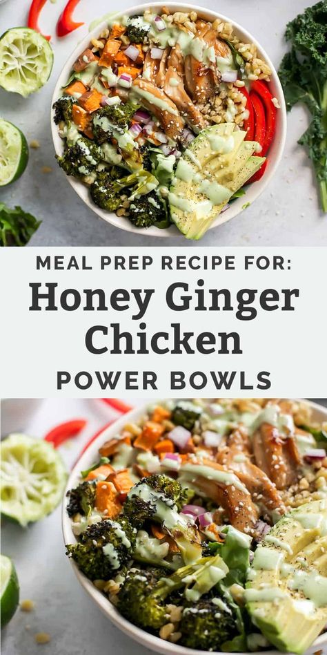 Cranberry Recipes Healthy, Chicken Power Bowls, Power Bowl, Honey Ginger, Breakfast Recipes Indian, Power Bowls, Dinner Meal Prep, Ginger Chicken, Gluten Free Recipes For Breakfast