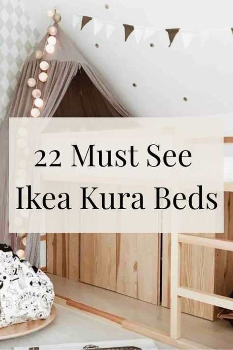 Elevate the style of your Ikea Kura bed with these 22 simple techniques. Transform your child's bedroom into a whimsical haven with these creative ideas. Introduce a touch of jazz and add a sprinkle of magic to their space effortlessly. Discover easy ways to enhance the look and feel of their room in no time! Kura Bed With Double Underneath, Kura Bed Safety Rail, Ikea Kura Two Beds, Ikea Kids Bed Kura, Ikea Kura Bed Rail Hack, Ikea Kura Ivar, Kura Bed Decor, Ikea Kura Under Bed Ideas, Ikea Kura Bed Storage Under