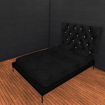 Sims 4 Cc Urban Furniture, Build Cc Sims 4, Modern Bedroom Interior Design Ideas, Table Top Mirror, Designer Beds, Sims 4 Beds, Urban Rooms, Black Bed Set, Cc Furniture