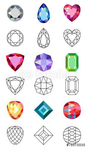 Crystal Gem Tattoo, How To Draw Gemstones, How To Draw Gems, Cristal Drawing, Drawing Gemstones, Gemstones Drawing, Draw Gemstones, Jewels Drawing, Gemstone Painting