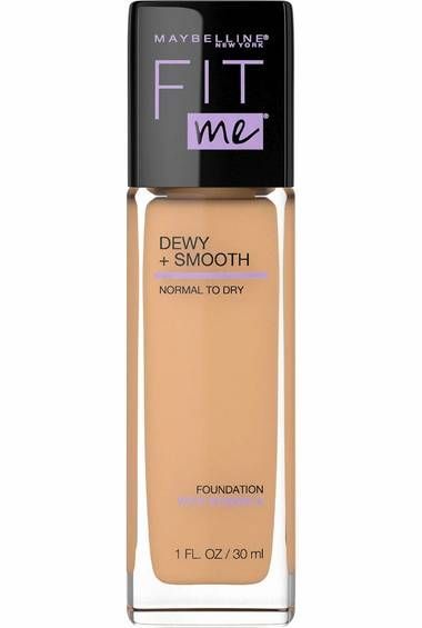 Fit Me® Dewy + Smooth Foundation - Dewy foundation with SPF 18 that hydrates and smoothes skin texture. Leaves a naturally luminous finish. Dewy Foundation For Dry Skin, Makeup Checklist, Romance Perfume, Maybelline Foundation, Dewy Foundation, Best Drugstore Foundation, Spf Makeup, Foundation For Dry Skin, Moisturizing Foundation