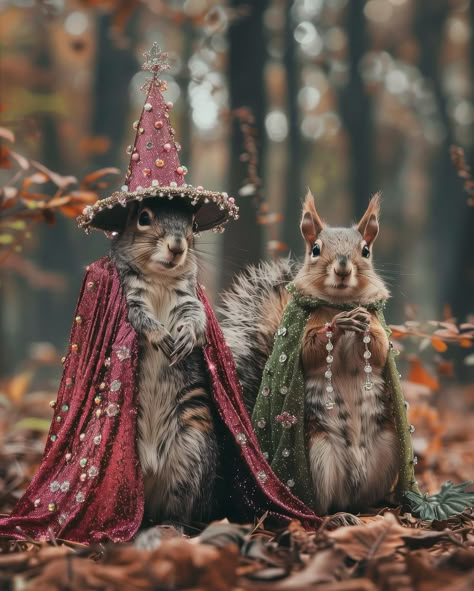 Meeting the witches 🧙🏻‍♀️ We spent all day walking through the dense forest until we were stopped by some cute squirrels 🐿️ They told us about the local mysteries and the many witches that live here. After some directions from the local wolf we finally spotted them! Should we go say hello? Talk soon! 😘 Marloes #sprinkleofai #storytelling #witch #witchy #witchlife #witchesofinstagram #witchaesthetic #wicca #magical #midjourney #aifashion #squirrel #wolf #deer Hello Talk, Cute Forest Animals, W.i.t.c.h Aesthetic, Dense Forest, Fairy Art Dolls, Magic Aesthetic, Cute Squirrel, The Witches, Witch Art