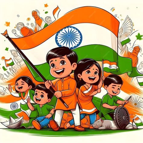 Premium Photo | A drawing of a boy and a flag with the words the national on it 78 Independence Day India, National Festivals Of India Chart, Indian Festivals Chart, 15august Drawing, 15 Agustus India, India Flag Drawing, National Flag Drawing, 15 August Drawing, Acrylic Scenery