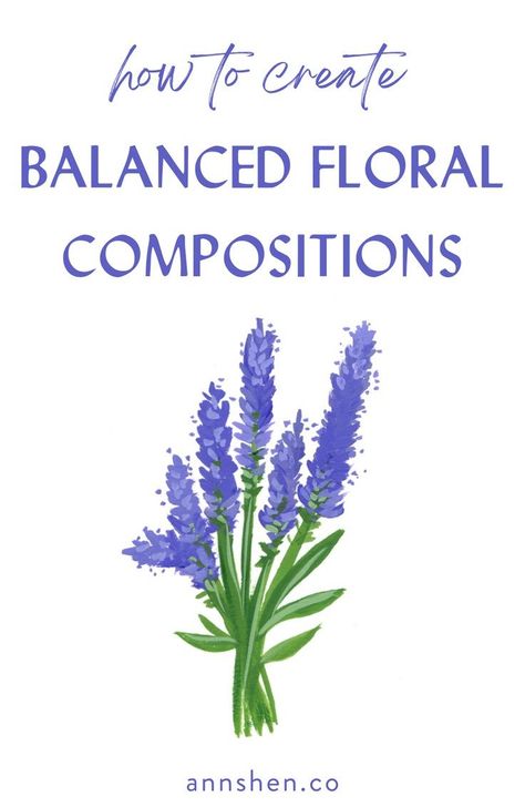 Composition in painting and drawing is one of the most important elements. In this tutorial you'll learn how to create a balanced composition painting with florals. Whether you paint hand lettering flowers, gouache painting flowers, or gouache wildflowers this tutorial will help you level up your composition drawing. In this art tutorial you'll learn how to draw flowers from a reference photo, composition basics for beginners, and floral drawing. Take your flower drawings to the next level! Gouache Wildflowers, Gouache Painting Flowers, Flowers Gouache, Gouache Painting Techniques, Gouache Flowers, How To Paint Flowers, How To Draw Flowers, Composition Drawing, Composition Painting