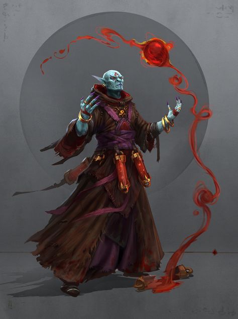 Vampire mage, Alexander Trufanov on ArtStation at https://www.artstation.com/artwork/xxn21 Orc Warlock, Vampire Wizard, Alexander Trufanov, Blood Mage, Half Orc, Fantasy Races, Dnd Art, Fantasy Concept Art, Arte Fantasy