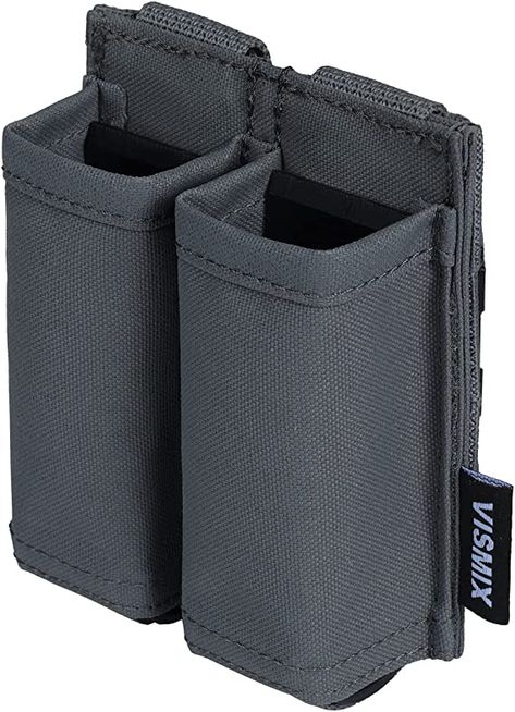 AmazonSmile : VISMIX Pistol Magazine Pouch, Double 9mm Mag Pouch with Quick Release Kydex Insert and MOLLE Compatible (Gray) : Sports & Outdoors Molle Straps, Black Coyote, Molle System, Magazine Pouches, Tactical Equipment, Tool Pouch, Tactical Clothing, Kydex, Leather Diy