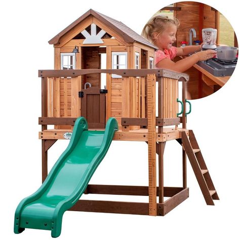 Backyard Discovery Echo Heights Playhouse : Target Upcycling, Elevated Playhouse, Growth Board, Outdoor Playhouses, Playhouse Furniture, Wood Playhouse, Playhouse Bed, Kids Backyard, Playhouse Outdoor