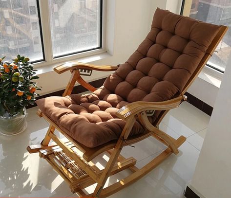 Beach Chairs Diy, Comfy Rocking Chair, Folding Rocking Chair, Interior Design Your Home, Lounge Chairs Living Room, Model House Plan, Ideas Hogar, Cozy Room Decor, Chair Bed