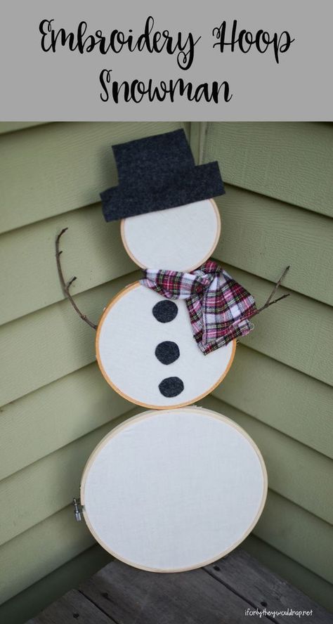 22 Easy yet Creative Embroidery Hoop Art Ideas to Decorate Your Home Embroidery Hoop Ideas, Hoop Crafts, Embroidery Hoop Decor, Snowman Crafts Diy, Embroidery Hoop Crafts, Trendy Embroidery, Diy Snowman, Navidad Diy, Snowman Decorations