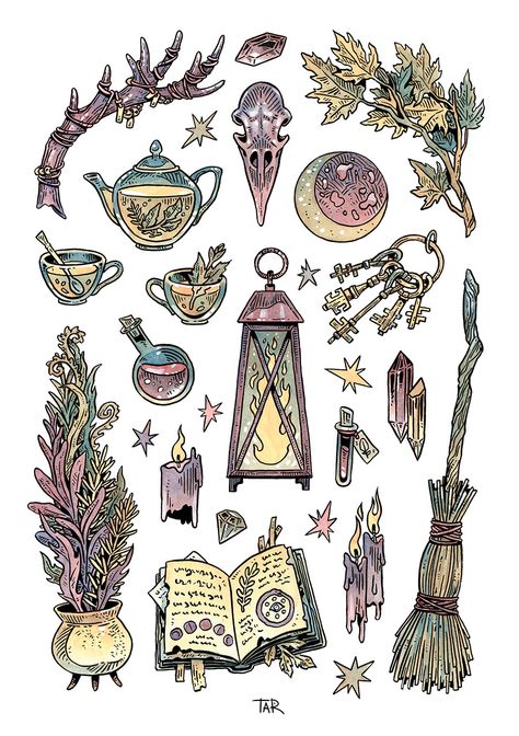 Fairy Stuff, Planner Aesthetic, Business Theme, Props Art, Fantasy Props, Tattoo Flash Art, Witch Art, Flash Art, Body Mods