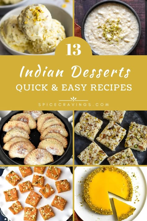 Easy Indian Dessert Recipes At Home, Indian Food Recipes Easy Desserts, Quick Indian Sweets Recipes, India Sweets Recipes, India Sweets Indian Desserts, Desserts Indian, Easy Indian Sweets, Indian Food Recipes Dessert Sweets, Indian Food Recipes Snacks