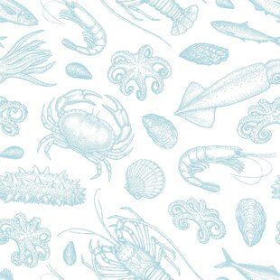 Wallpaper Tile, App Logos, Sea Nursery, Coastal Wallpaper, Nautical Wallpaper, Wallpaper Panel, Cute Blue Wallpaper, Island Theme, Theme Background