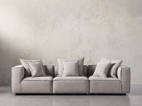 Coburn Three Piece Sectional Sofa Sofa Dimension, Leather Sectional Sofas, Arhaus Furniture, Quality Sofas, Sectional Sofa Couch, Custom Sofa, Upholstered Fabric, Leather Sectional, Spacious Living Room