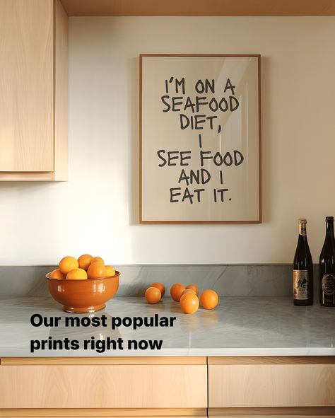 Our most popular prints right now🤭 #weloveprints #wallartwork #artprints #funnyart #funnyquotes #quoteoftheday #posterart #postereveryday #wallprints #youneedthis #darkhumor #spicymeme Quirky Kitchen, Dopamine Decor, Quirky Decor, Trendy Kitchen, Kitchen Prints, Room Art, Typography Prints, Sarcastic Quotes, Decor Artwork