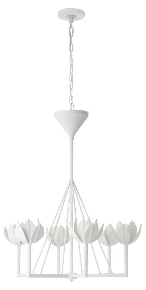 Julie Neill for Visual Comfort - Alberto Chandelier, Plaster White | One Kings Lane Coastal Light Fixtures, Tier Chandelier, Botanical Elements, White Chandelier, Custom Lighting, Stylish Home, Visual Comfort, One Kings Lane, Home Furnishings