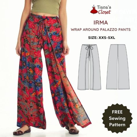 Tianas Closet, Palazzo Pants Pattern, Sewing Pattern Pieces, Paper To Print, Pants Pattern Free, Technical Sketch, Hoodie Sewing, Hoodie Sewing Pattern, Pants Tutorial