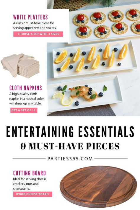 Dinner Party Serving Dishes, Dinner Party Serveware, Home Entertaining Ideas, Party Hosting Essentials, Serving Dishes For Entertaining, Table Dinner Ideas, Dinner Party Must-haves, Serving Platters Entertaining, Serveware Essentials