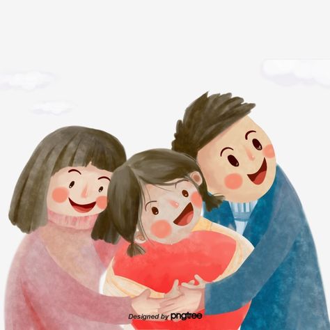 Family Of Three Illustration, Family Of 5 Cartoon, My Family Cartoon Images, Mom Daughter Cartoon Images, Cute Mother Daughter Pictures Cartoon, Mother Daughter Cartoon Images, Cute Drawings Of Love, Parenting Daughters, Dad Pictures