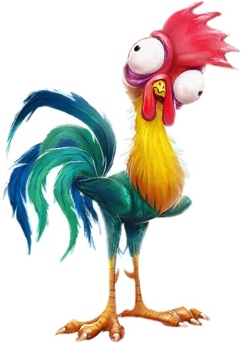 Hey Hey Moana, Hei Hei Moana, Cartoon Rooster, Disney Sleeve, Rooster Painting, Photo Clipart, Chicken Painting, Rooster Art, Chicken Art