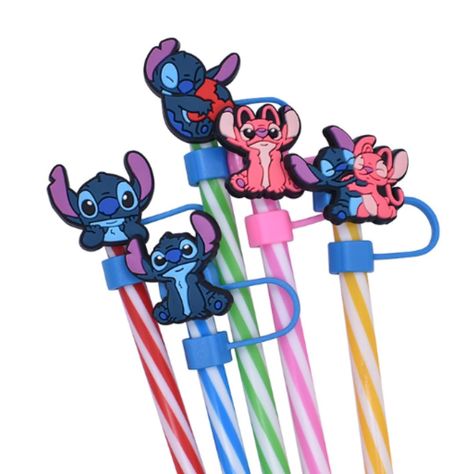 PRICES MAY VARY. [Unleash Your Inner Ohana with Stitch] Transform your Stanley Tumbler (30oz & 40oz) into a Disney-themed masterpiece with these adorable Stitch straw covers. Compatible with most 10mm silicone straws, ensuring a secure and leakproof fit. [Spill-Proof Adventures with Stitch] Made from high-quality, food-grade silicone, these covers form a tight seal around your straw, preventing messy spills and splashes. Enjoy your favorite drink on-the-go without any worries, whether you're exp Stitch Starbucks Cup, Lilo And Stitch Cups, Lilo And Stitch Tumbler Cup, Disney Stitch Water Bottle, Disney Water Bottle, Disney Insulated Water Bottles, Stitch And Angel, Fun Cup, Reusable Straw