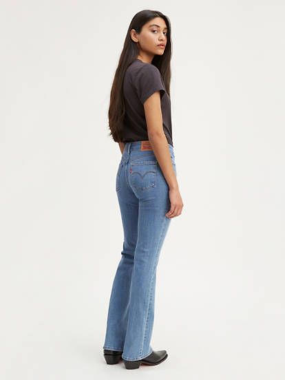 715 Boot Cut Women's Jeans - Medium Wash | Levi's® US Boot Cut Jeans Outfit Casual, Levis Bootcut Jeans Women, Bootleg Jeans Outfit, Womens Levi Jeans, Bootcut Jeans Outfit, Levi Bootcut Jeans, Bootleg Jeans, Jeans Outfit Casual, Tapered Pants