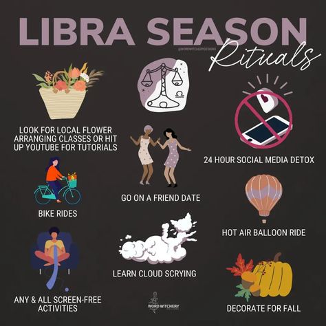 Happy Libra Season, Celebrate With These Charming Rituals! – Word Witchery Designs Element Of Air, Flower Arranging Class, Libra Art, Healing Journaling, Seasons Activities, Happy September, Libra Season, Screen Free Activities, Magick Spells